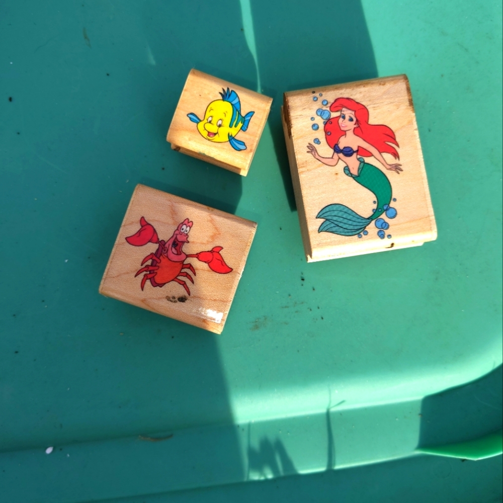 The little mermaid rubber stamps 3pc